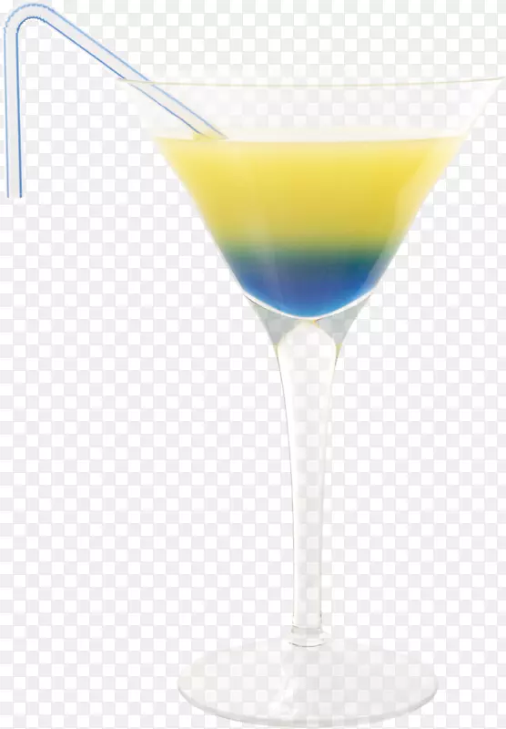 鸡尾酒装饰马提尼代基利蓝夏威夷-黄色和蓝色鸡尾酒秸秆材料自由拉