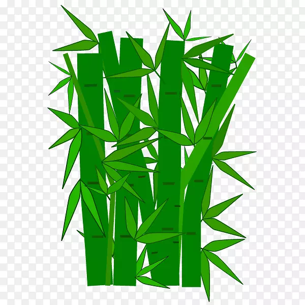 竹子大熊猫-免费剪贴画-绿竹