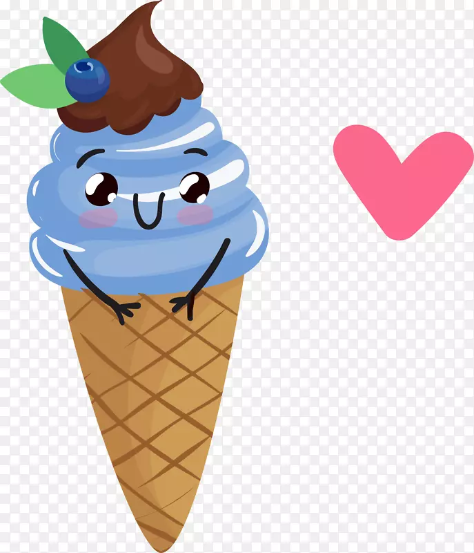 冰淇淋-可爱的蓝莓口味冰淇淋