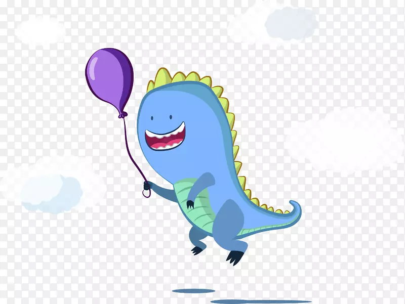 气球飞行恐龙插图-恐龙