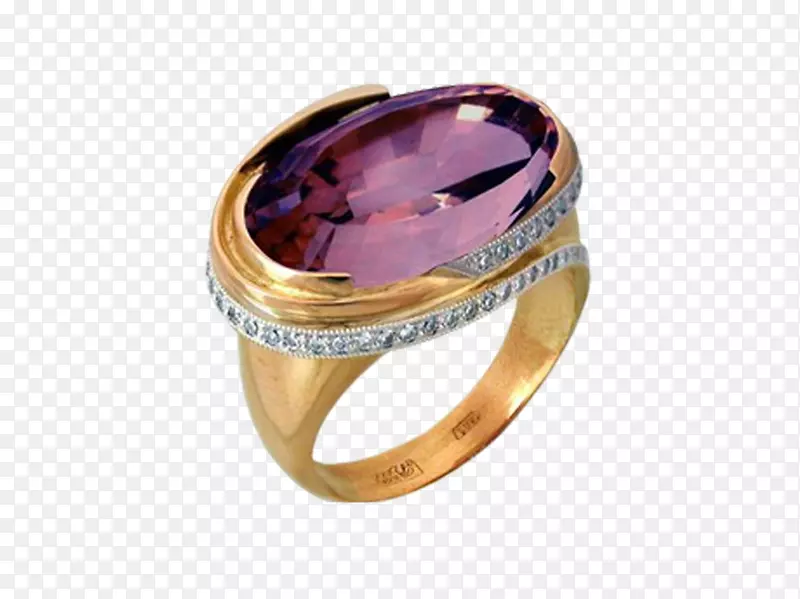 紫水晶珠宝戒指宝石钻石宝石戒指