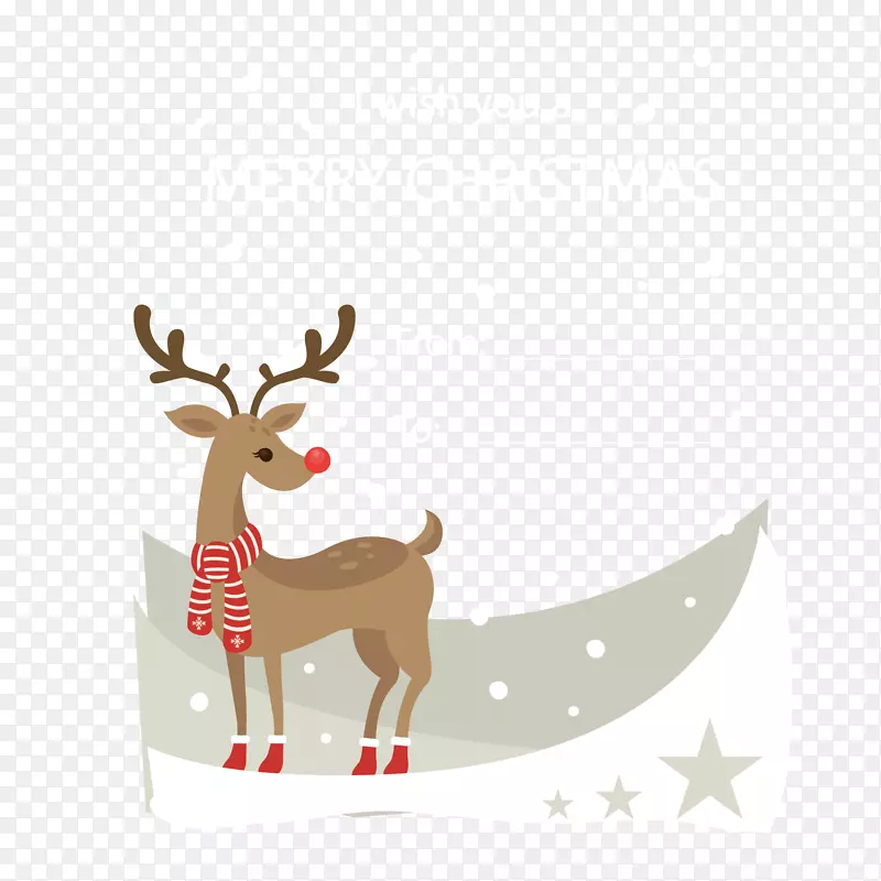 驯鹿鹿角圣诞装饰图案卡通梅花鹿