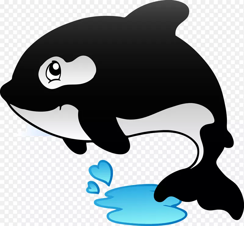 虎鲸生日蛋糕气球-黑白海豚