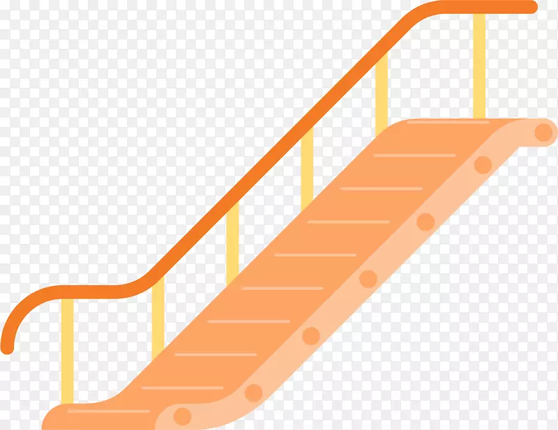中级自动扶梯及走道系统楼梯电梯-橙色楼梯