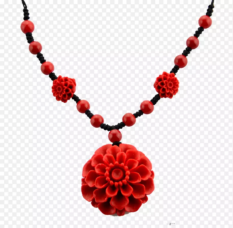 项链红珊瑚淘宝手镯-花项链