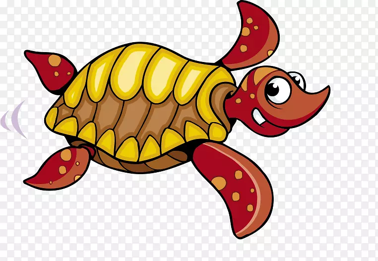 海龟插图-卡通龟黄