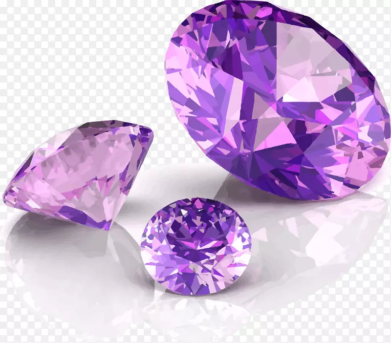 紫水晶宝石首饰诞生石英紫色金刚石图