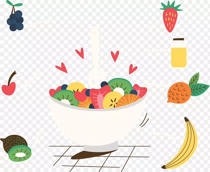 水果沙拉猕猴桃蔬菜卡通美味水果沙拉