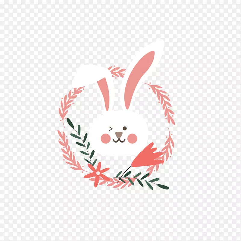 欧洲白兔花环-白兔头花环