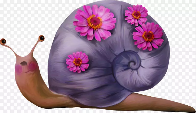 蜗牛卡通画夹艺术手绘卡通蜗牛