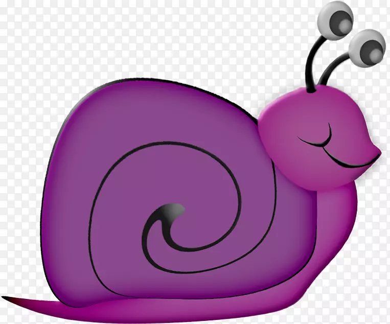 海报夹艺术-紫色卡通蜗牛