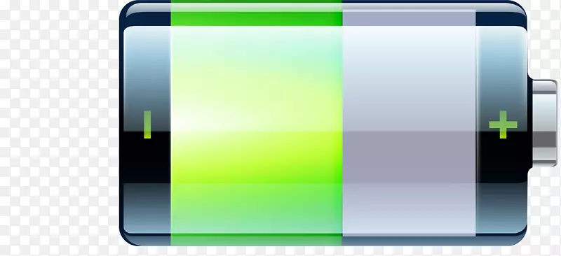 电池电极图标设计图标-卡通透明绿色电池