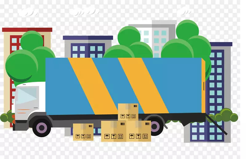 运输版税-免费插图.条纹卡车