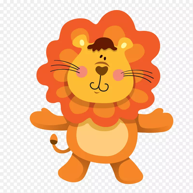 卡通动物画插图-狮子