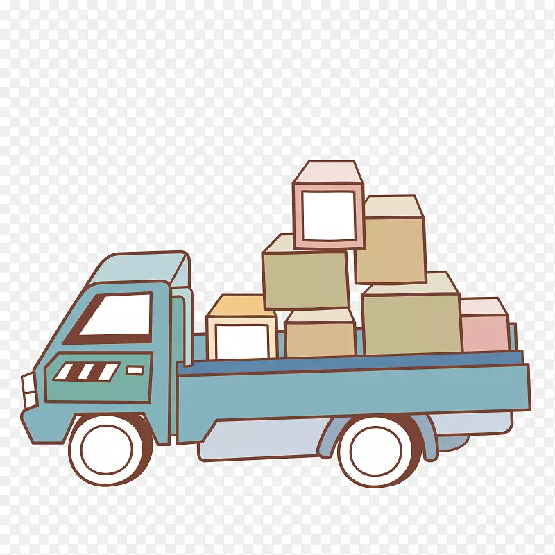 轿车汽车设计卡车插图-蓝色卡车背景图像