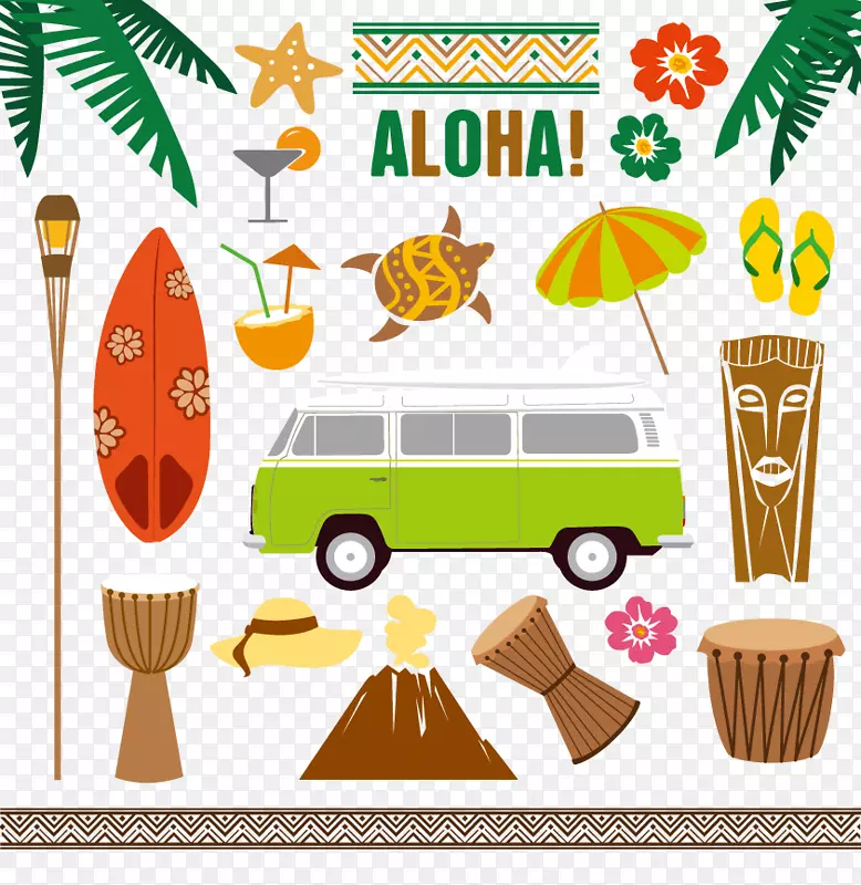 夏威夷tiki aloha插图-旅行图标