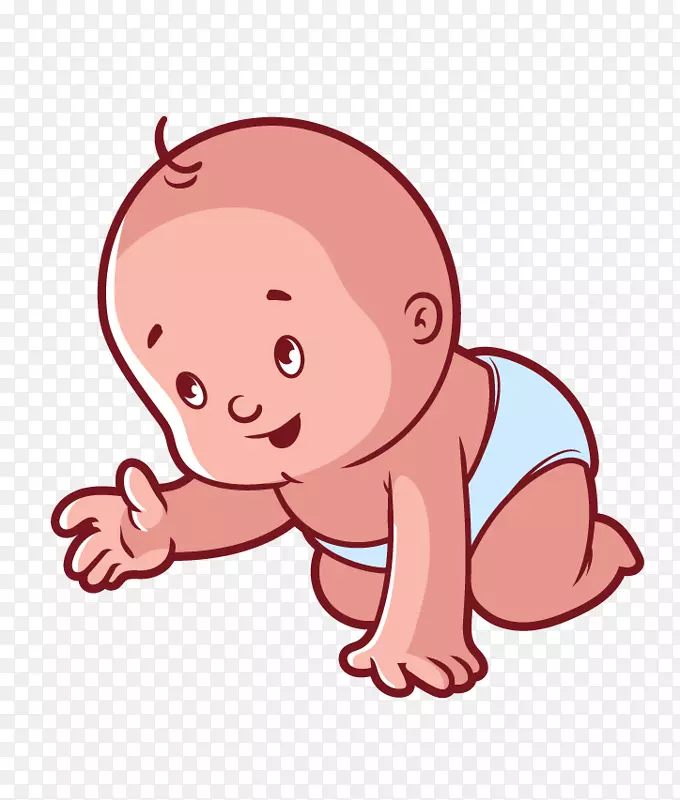 尿布婴儿爬行插图-卡通婴儿