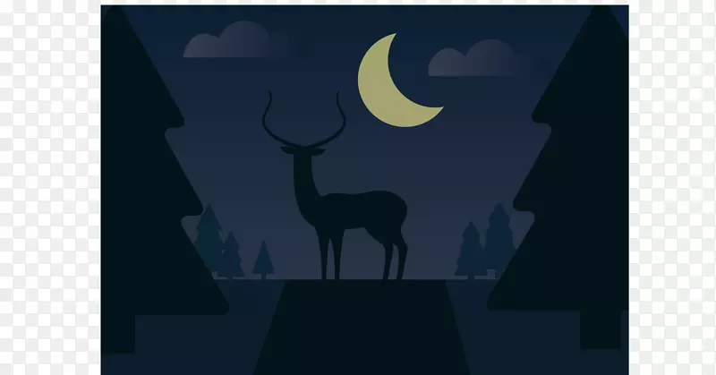 驯鹿鹿角图案-夜鹿