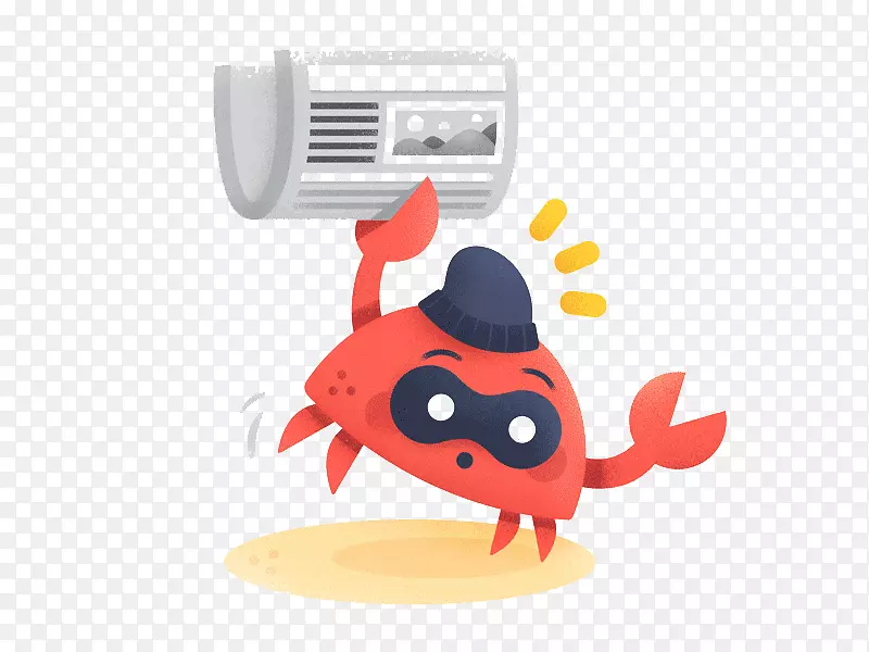 螃蟹卡通插图-螃蟹