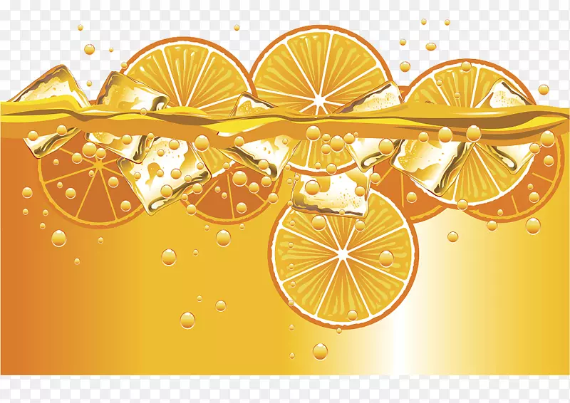 橙汁软饮料汽水泡-橙子味汽水冰酷插图