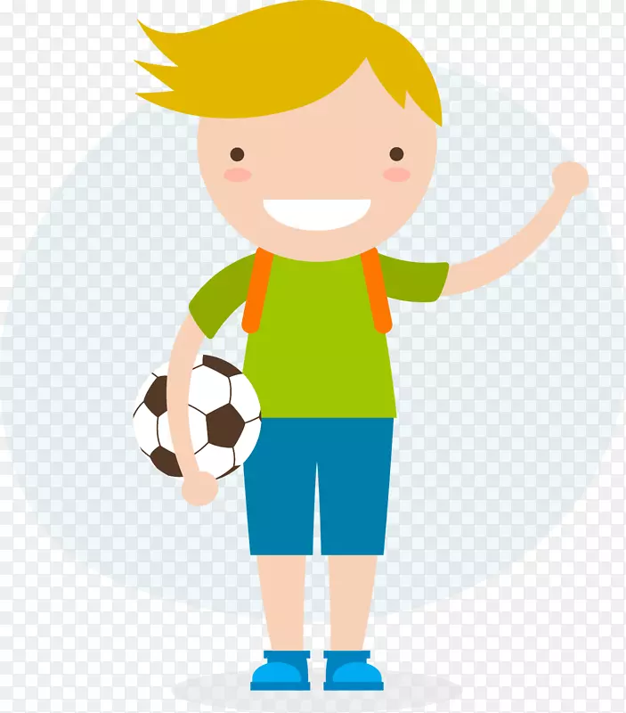 学生学校教育插图-一个带着足球去上学的男孩