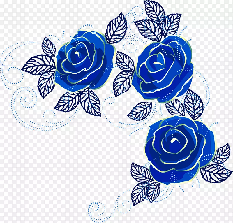 蓝色玫瑰海滩玫瑰-蓝色玫瑰装饰图案