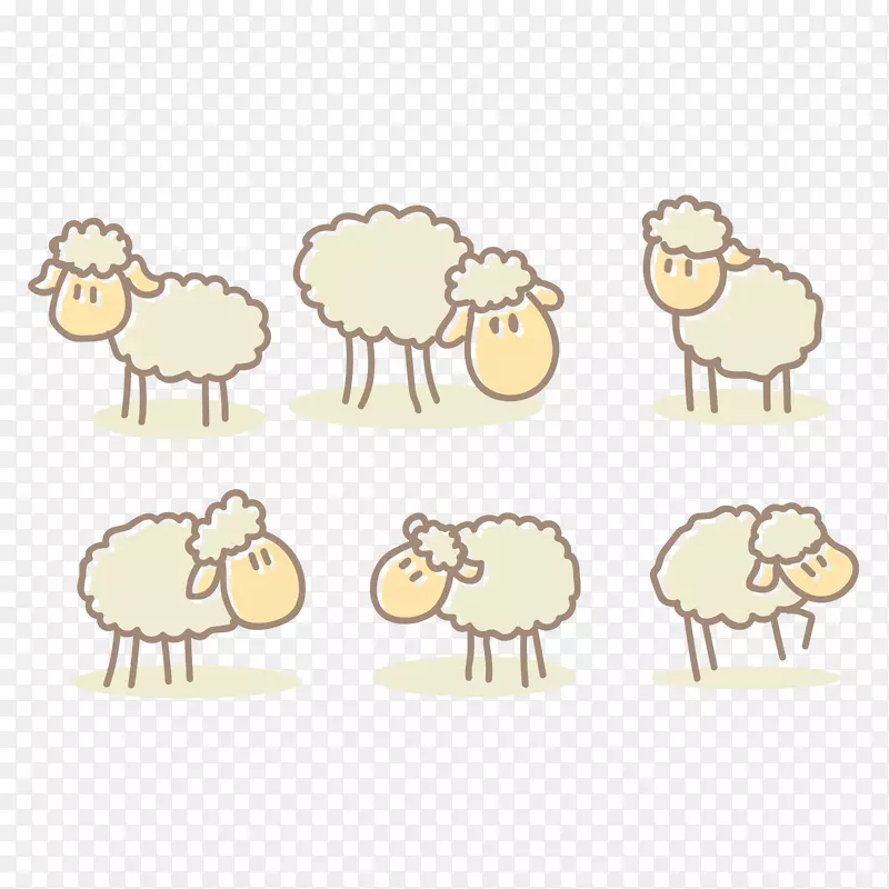 羊驼卡通画-羊