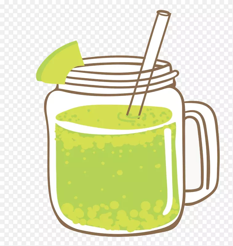 果汁奶昔鸡尾酒柠檬水剪辑艺术绿色饮料
