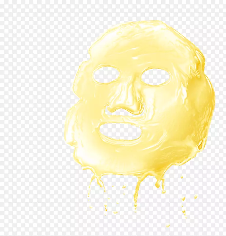 黄色面具剪贴画-黄色新鲜面具装饰图案