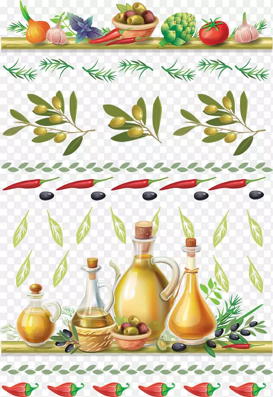 素食烹饪橄榄油蔬菜和橄榄油