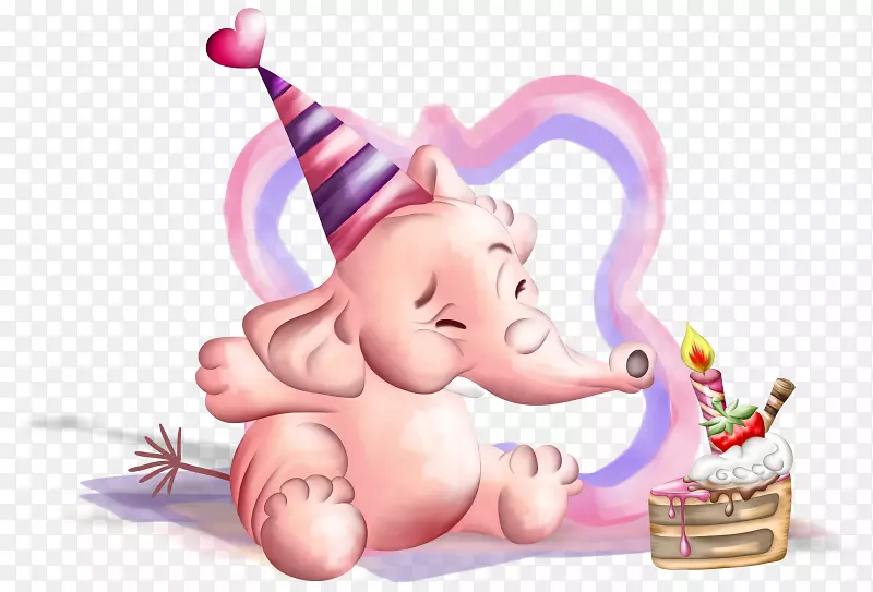 大象派对生日剪贴画-可爱的大象