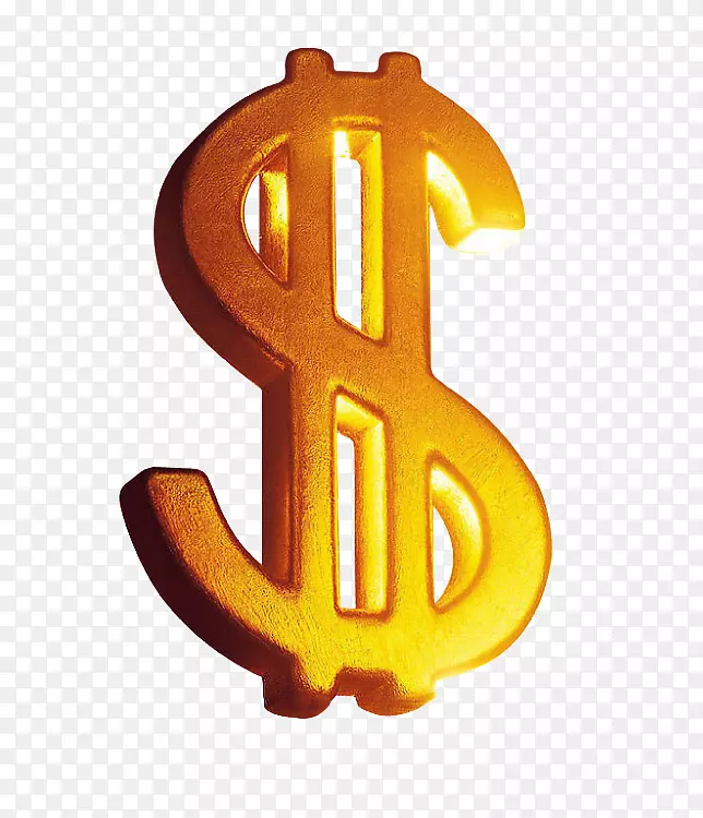 美元标志美元-黄金美元标志自由扣材料