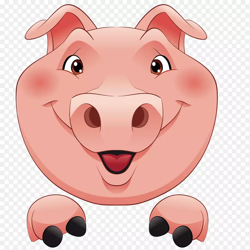 家猪狮子卡通剪贴画-淘气小粉红猪