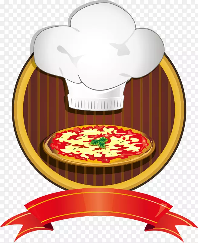 意大利比萨饼，意大利料理，快餐厨师，厨师-披萨和厨师帽