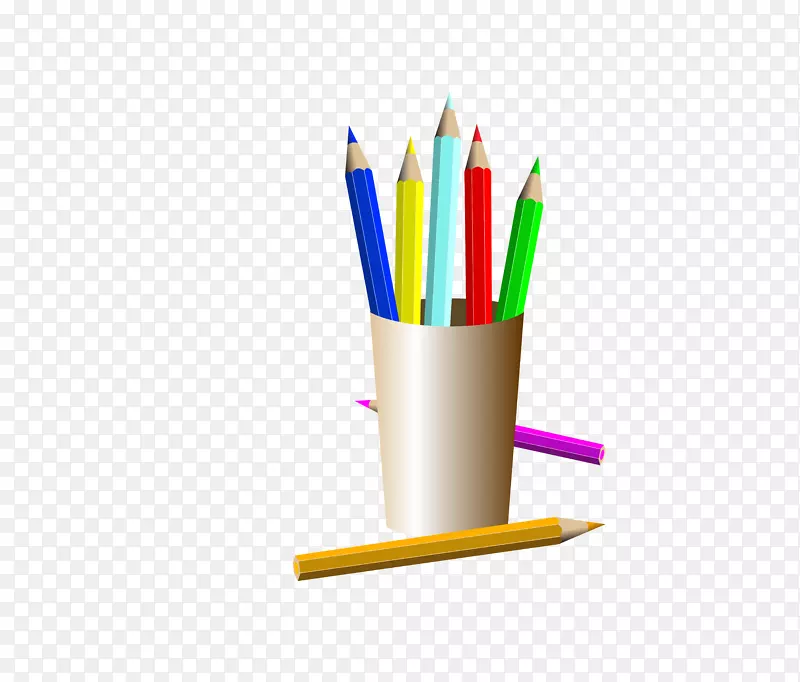 画家画架剪贴画-充满彩色铅笔笔
