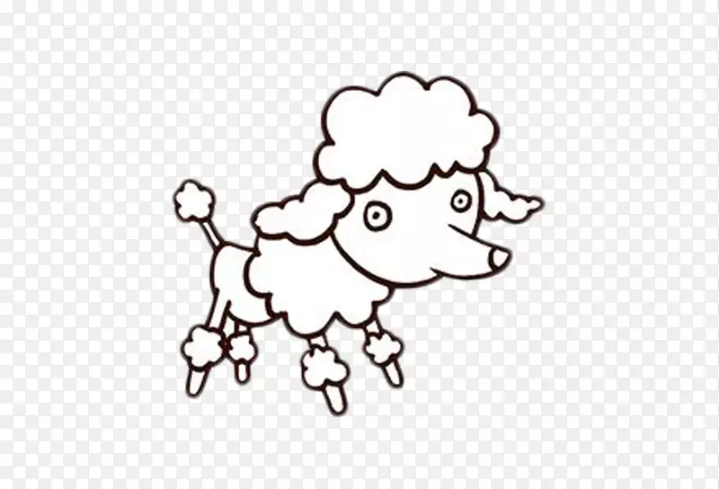 绘画板画儿童素描-绵羊