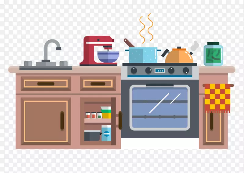 厨房用具动画-压力锅厨房家具展