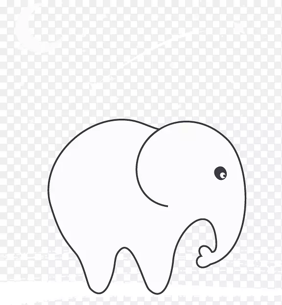 印度象非洲象马白色剪贴画手绘卡通大象月亮和星星