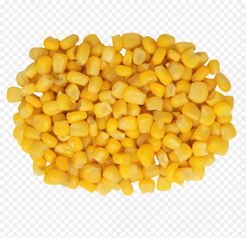 玉米芯上的玉米爆米花玉米仁甜玉米一种金色的玉米粒