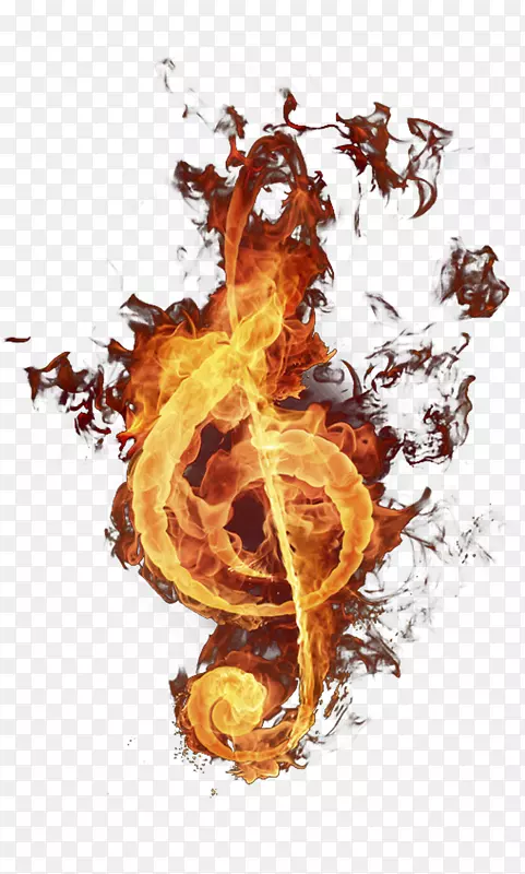 音乐音符火焰燃烧的音乐符号