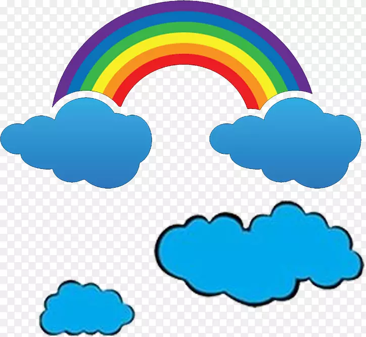 彩虹卡通动画图标-彩虹云