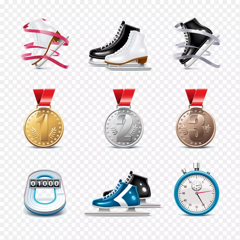 滑冰奥运奖牌运动滑冰和奖牌