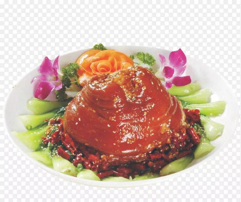 亚洲菜，家猪，小猪蹄，烤-美味的食物，猪肉腿