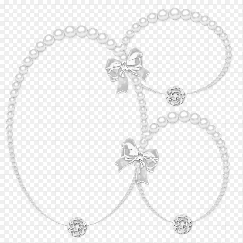 珍珠项链珠宝-创意手绘项链珍珠剪影珍珠首饰