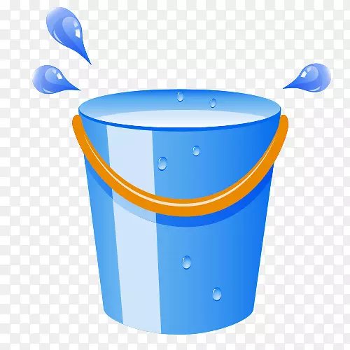 桶清洗.蓝色水滴