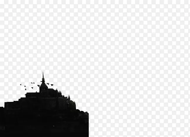 白色天空黑色图案-黑暗城堡