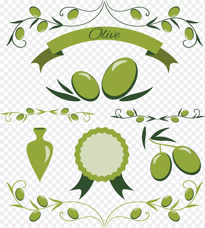 橄榄油橄榄叶手绘橄榄油图标