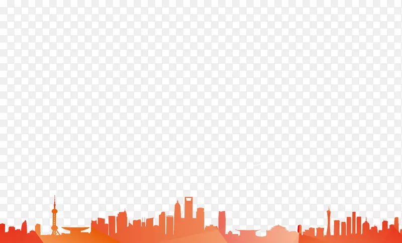 橙色剪影下载-橙色城市剪影