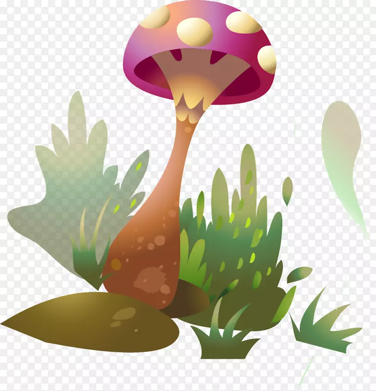 木耳蘑菇画夹艺术-森林精灵装饰元素