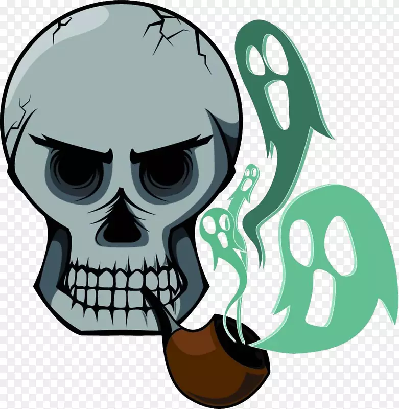 吸烟头骨图片-骨架在吸烟